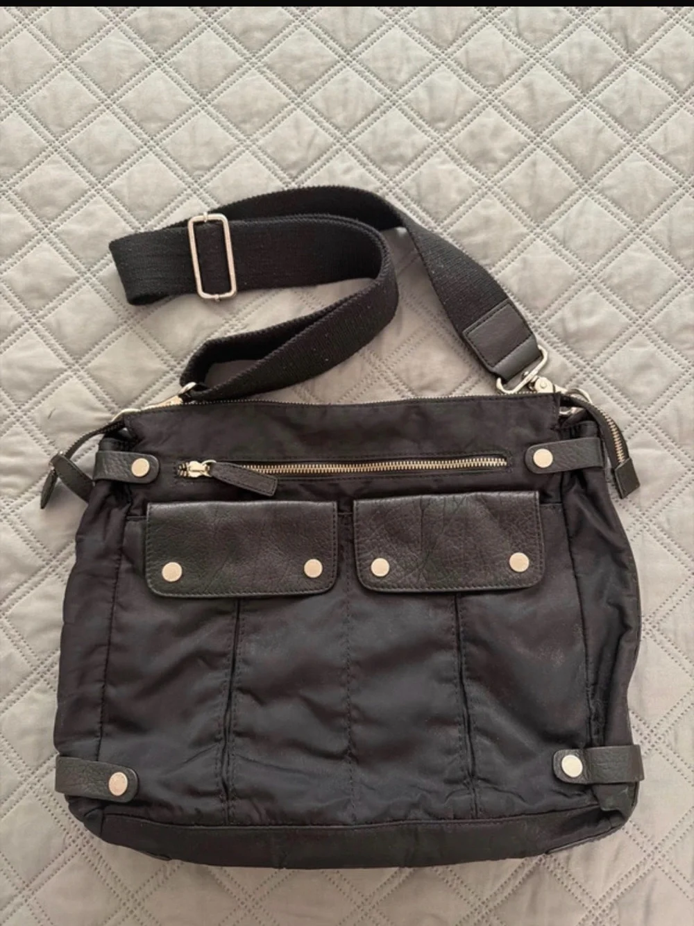 Francesco Biasia Black Men's Messenger Crossbody Bag